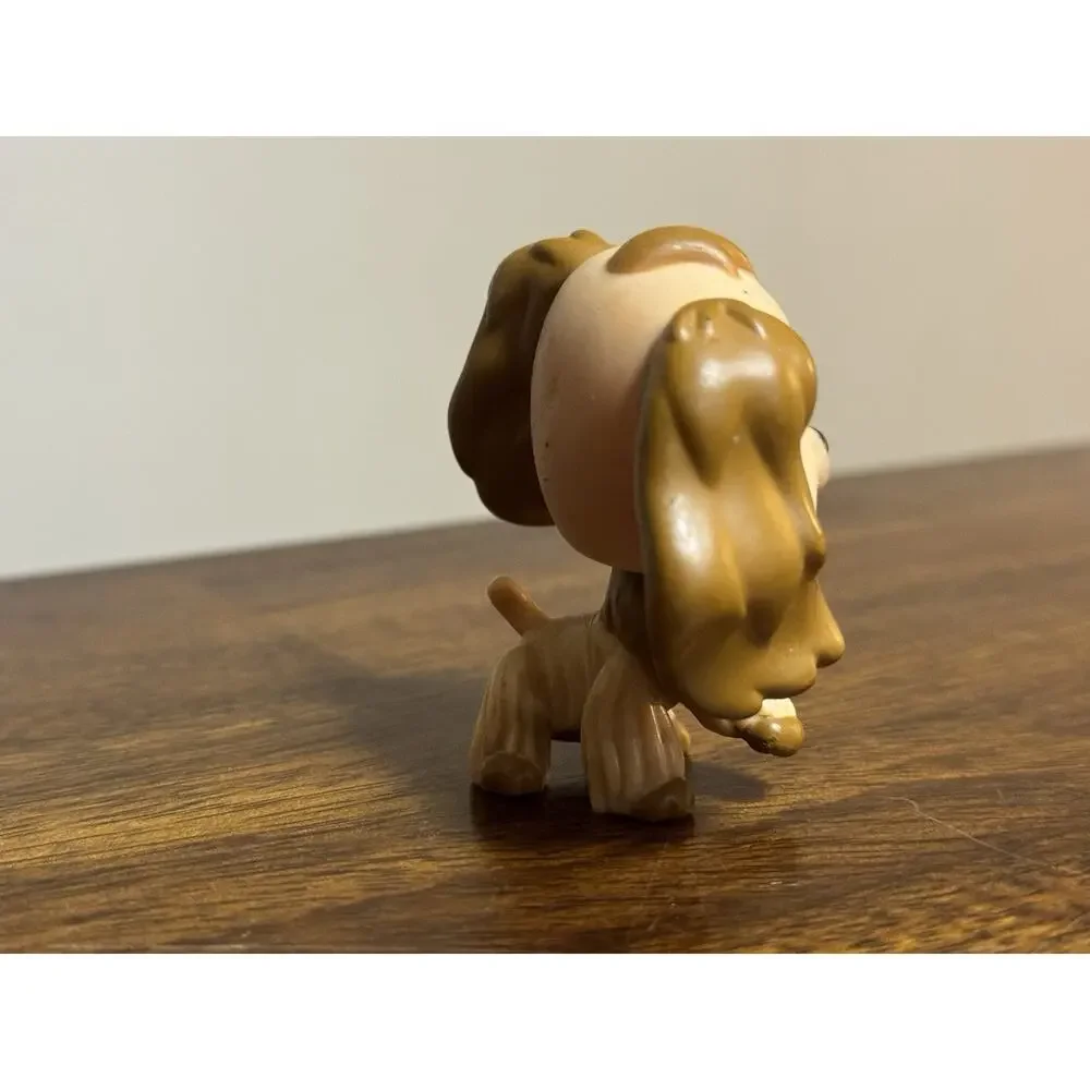 Littlest Pet Shop Cocker Spaniel Dog #1318 Hasbro LPS 2006 Brown Tan Blue Eyes